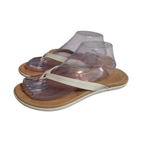 Olukai Honu Sandals Womens 10 White Flip Flop Thong Pool Beach Shoes